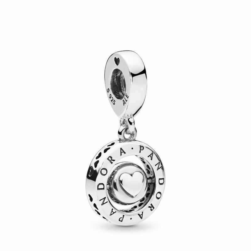 Pandora Spinning Signature Dangle Charm Ireland - Sterling Silver/Cubic Zirconia - 531296UCN